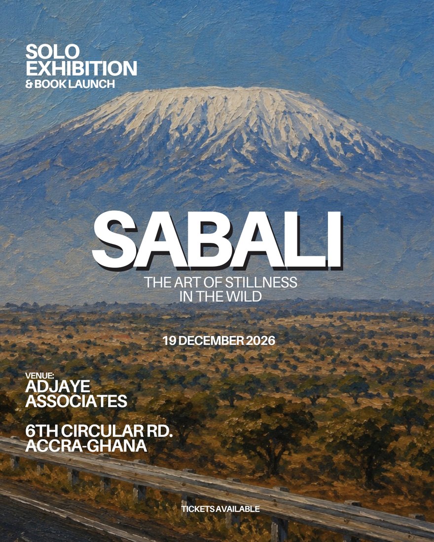SABALI — Solo Exhibition and Book Launch. Saturday 19 December 2026, Adjaye Associates, 6th Circular Road, Accra, Ghana. Tickets available.